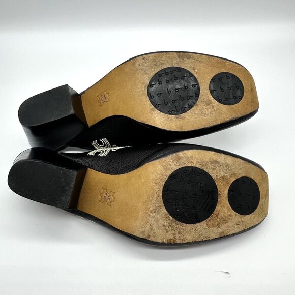 Jessica Bennett leather Mule 8 Embroidered Black Bootie Festival Cosplay - Picture 7 of 8